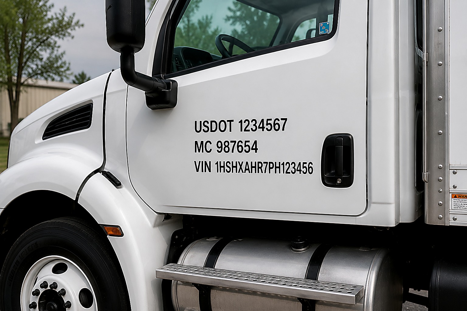 USDOT compliance number lettering installation Baldwin County Alabama