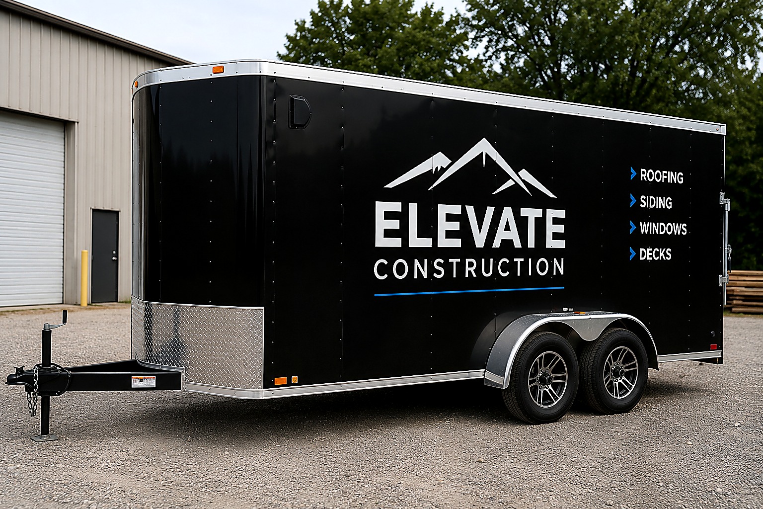 Cut vinyl fleet branding enclosed trailer commercial graphics Baldwin County AL