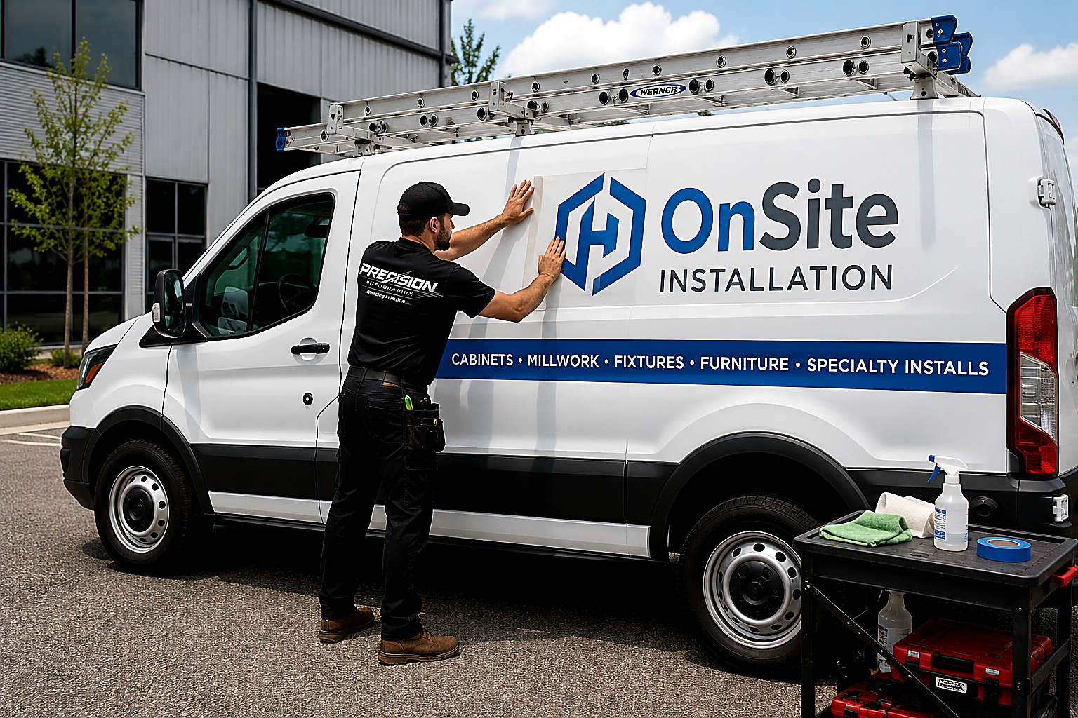On-site vinyl graphics installation service van Baldwin County Alabama